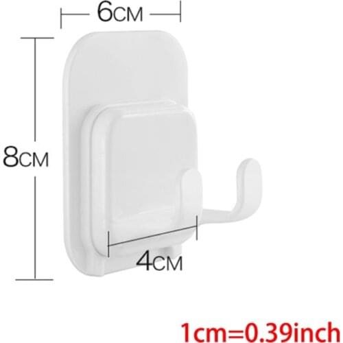 X7AB 4Pcs Plastic Adhesive Wall Hooks Razor Holder Power Plug Storage Rack Organizer