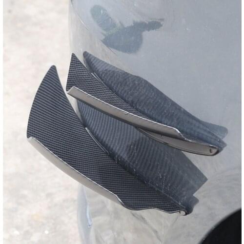 4 Pieces Universal Carbon Fiber Front Bumper Splitter Trim Set Carbon fiber color