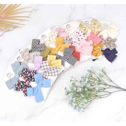 48PC=16Set Baby Bowknot Hair Clips Flower Lattice Bows Kids Girls Hairpins Child Plaid Barrettes Hairgrips Baby Hair Accessories