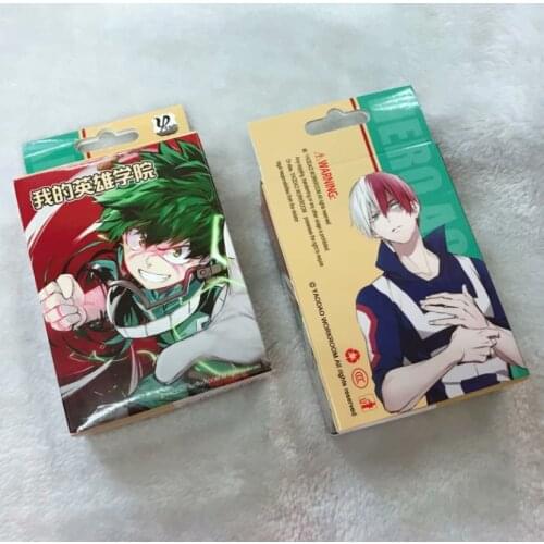 54pcs cards Anime cartoon My Hero Academia Cosplay Board Game Cards Hardcover poker toy gift with box