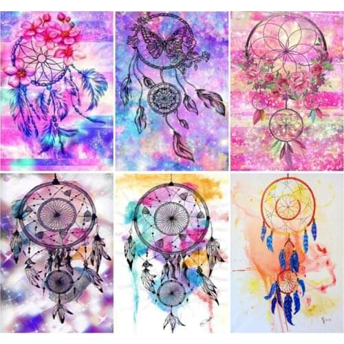 5D Diy Square Diamond Embroidery Painting Indian Dream Catcher Cross Stitch Full Diamond Painting Feathers Art Crafts Wall Arts
