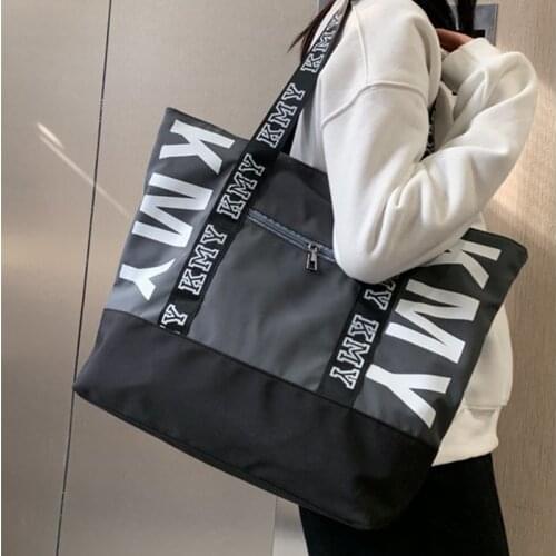 Large Canvas Tote Handbag Letter Printing Casual Womens Shoulder Bag Large Capacity Handbag Ladies Shopping Bag