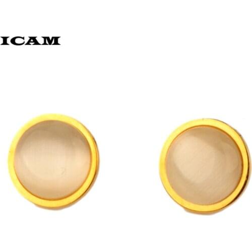 ICAM Wholesale Oval Stud Earrings Gold Fashion Earrings For Women Stainless Steel Stud Earrings Jewelry