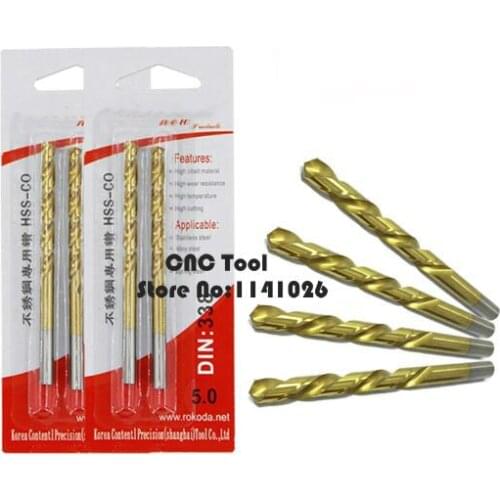 10PCS M42 1.0mm-2.0mm HSS-CO Cobalt Drill Bits,Straight shank twist drill,used in Stainless Steel (1.0mm/1.5mm/1.6/1.8mm/2.0mm)