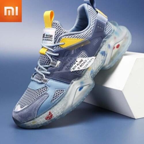 Xiaomi Popcorn Bottom Flick Sports Men Shoes Night Reflective Sneakers Men Breathable Running Shoes Slip Resistant Casual Shoes