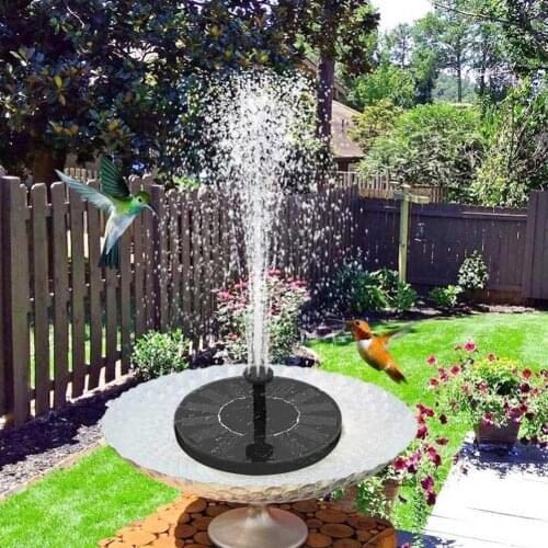 7V/1.4W Round Solar Fountain Outdoor Landscape Pool Pond Water Pump Waterfall Decor Fountains & Bird Baths