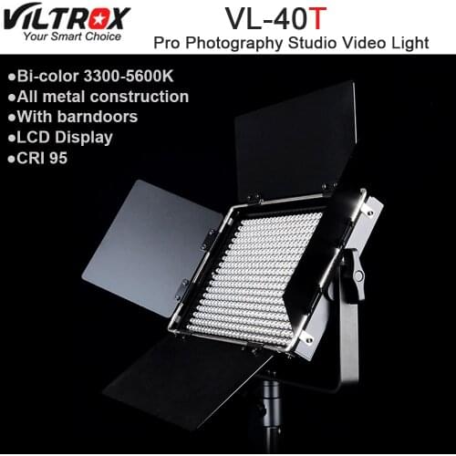 Viltrox VL-40T 540 LED Studio Video 3200K-5600K Slim Bicolor Dimmable LCD Light Lamp for Camera Camcorder