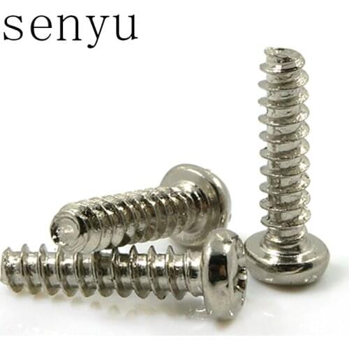 LUCHANG free shipping 1000pcs m1.4 m1.7 m2 m2.3 Nickel Cross Screw round head cross flat tail self tapping screws