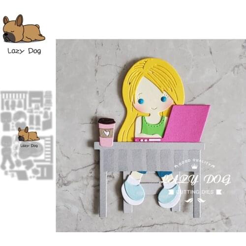 Distant Learning Boy Girl Metal Cutting Dies Scrapbooking Stencil DIY Craft Embossing Die Cuts Card Making New Dies For 2021