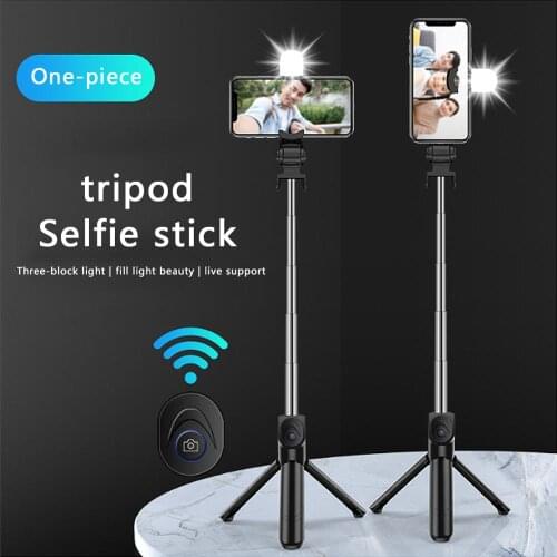 One-piece Bluetooth-compatible Selfie Stick Tripod Live Tools With Fill Light Wireless Remote Control Photo Stick For Smartphone