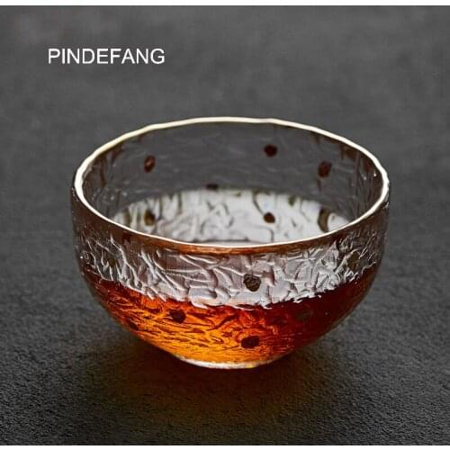 PINDEFANG Superior Japanese Zen Cup 105ml Hand-blown Heat-resistant Glass Art of glass cup Kung-fu teaware Zen Tea Set Cup