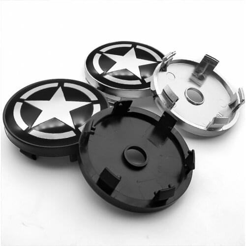 4PCS 56+60mm Car Styling Five-pointed Star Emblem Car Wheel Center Hub Caps Sticker Decal Wheel Dust-Proof Covers Accessories