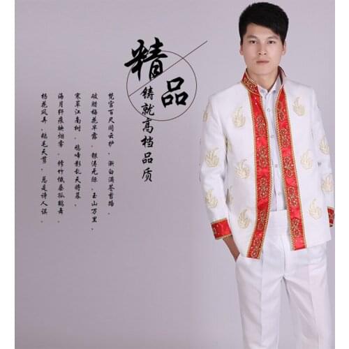 New Tide Male Suit Plus Size Slim Fit Mens Suits With Pants Wedding Groom Singer Costume Indian Clothing Costume Homme SL1614
