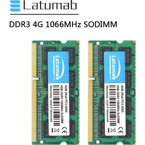 Latumab Memoria RAM DDR3 8GB (2x4GB) 1066MHz Notebook Memory PC3-8500 204Pin SODIMM DDR3 RAM 1.5V Laptop Memory Module