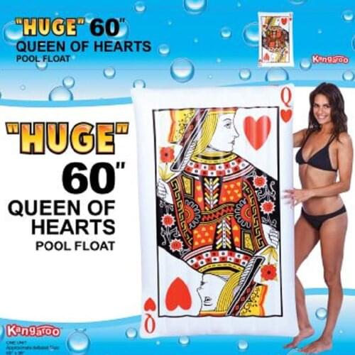 Poker Floating Water Hammock Queen Of Hearts Float Toys PVC Floating Bed Chair Swimming Pool Foldable Inflatable Hammock Bed