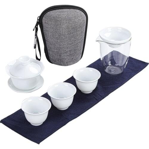 Cover bowl portable Kungfu travel tea set fast guest cup one pot three four cups tea outdoor gift