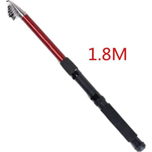 1.8M Telescopic Sea Fishing Rod Portable Travel Outdoor Classic Red Black Spinning Collapsible FRP Fishing Pole