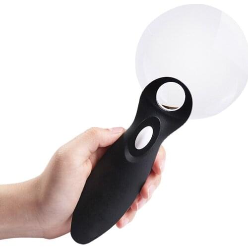 Portable handheld magnifying glass with LED light 90mm optical lens 8X borderless high-definition magnifying glass