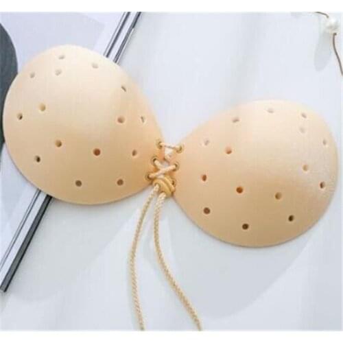 Sexy Women Self-Adhesive Strapless Breathable Stick Gel Silicone Push Up Round Shape Invisible Bra Intimates bras