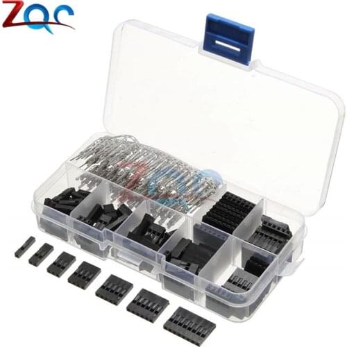 310pcs Dupont Connector 2.54mm Dupont Cable Jumper Wire Pin Header Housing Kit Male Crimp Pins+Female Pin Terminal Connector