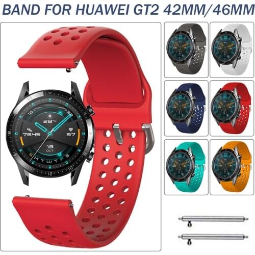 Sports Silicone Wrist Strap for HUAWEI Watch GT2 42/46mm Colorful Watchband Replacement Bracelet Band Accessories Bands 20/22mm