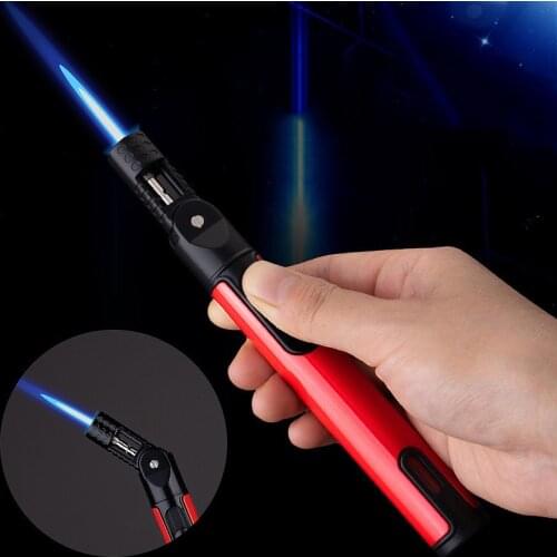 1300C Handheld Collapsible Spray Gun Visible Gas Windproof Lighter Turbo Gas Lighter Cigar Kitchen Outdoor BBQ Gadgets For Men