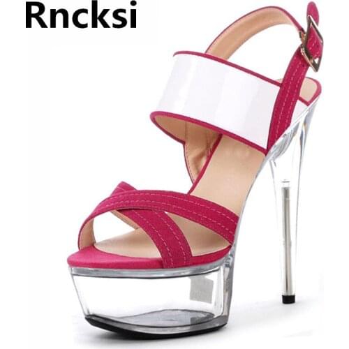 Rncksi 15cm Sandals Summer Women Pole Dance Sandals Party Shoes Night Club Party Sandals 15cm High Heels Platform Dance Shoes
