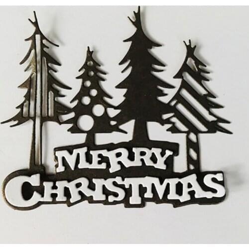 Merry Christmas 2021 New Year Tree Metal Cutting Dies Stencil DIY Scrapbooking Album Stamp Paper Card Embossing Decor New Dies