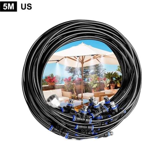 Water Misting Cooling System Kit Summer Sprinkler Brass Nozzle Outdoor Garden Greenhouse Park Plants Spray Hose Well-suited