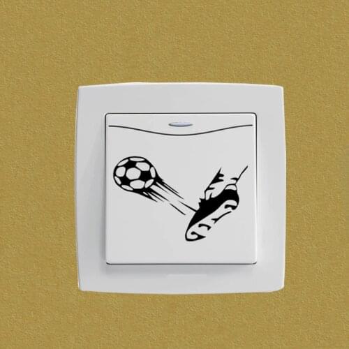 Ball Kick Shoe Soccer Sports Bedroom Switch Decal Decor Wall Sticker 5WS0754