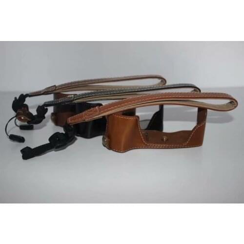 Camera Bag Bottom Case For Olympus OM-D E-M10 Mark III EM10III EM10 III E-M10III PU Leather Half Body Set Cover Battery Opening