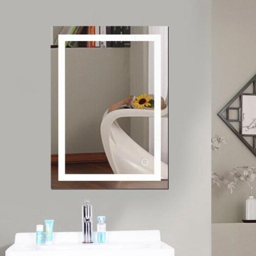 LED Bath Mirrors Cool White Wall Vanity Cosmetic Mirror Touchable Wall Mounted Lighted Makeup Mble Light-emitting Mirror HWC