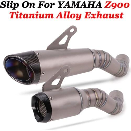 Titanium Alloy Slip On For KAWASAKI Z900 2017 2018 2019 2020 2021 Motorcycle Exhaust Muffler Middle Link PipeConnect Escape Moto