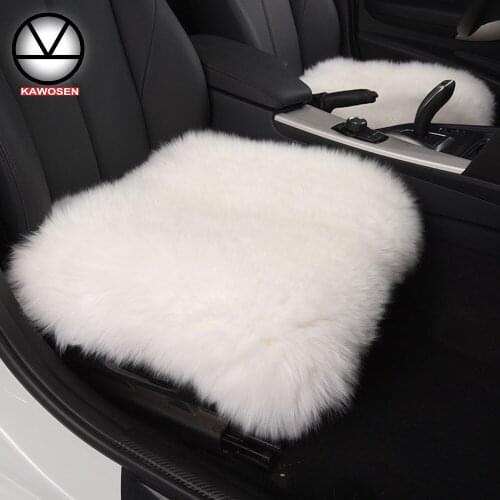 KAWOSEN Natural Wool Car Seat Cushion Pure Sheepskin Car Seat Covers Set Universal Autumn And Winter 1pcs Universal Size WSC04