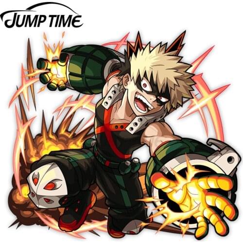 Jump Time 13 x 12cm My Hero Academia BNHA Katsuki Bakugo Monster Car Stickers Vinyl Car Wrap Decal Waterproof Occlusion Scratch
