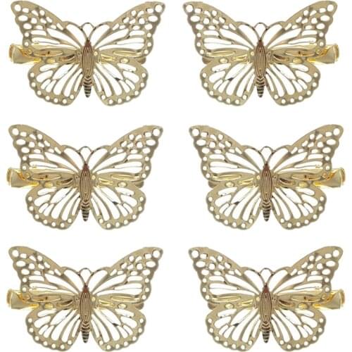 5Pcs Hair Jewelry Accessories Girls Headwear Metal Butterflies Hair Clips Grips Hairclips Hairpins Barrette Clamps For Hair Pins