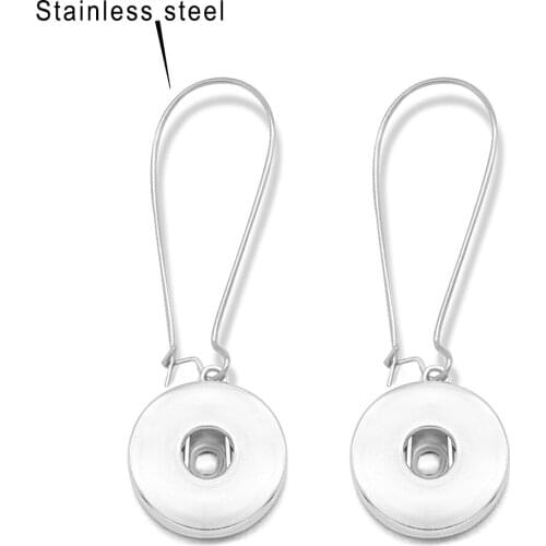 Stainless steel Snap Button Jewelry DIY Earring (fit 18mm 20mm Snaps) Good Quality Ns3201