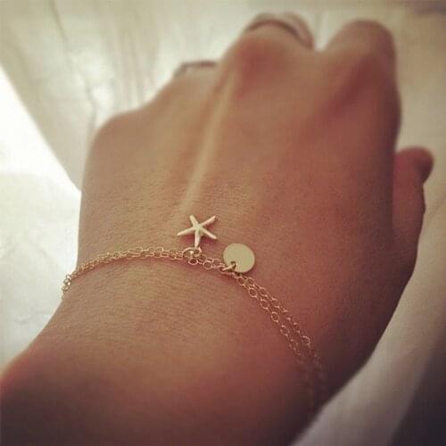 Charms Bracelets for Womens Starfish Bracelet Multilayer Girl Rose Gold Color Fashion Jewelry Wholesale Bulk Pulseras