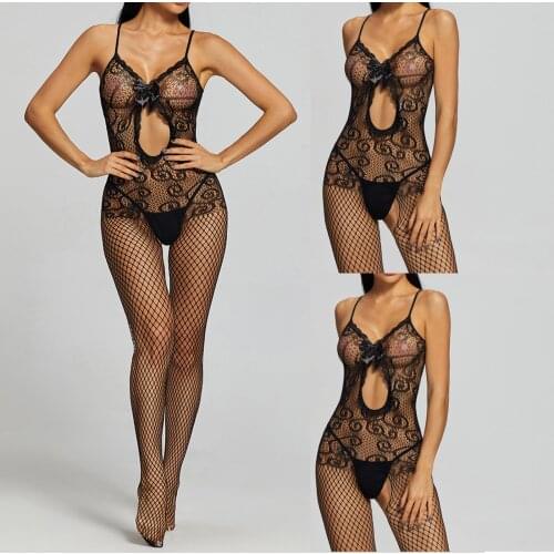 Lingerie Feminina Renda Transparente Straddle Cut-out Allure Sexy Open-end Pantyhose Sexy Lingerie Set Mujer Cексуальное белье