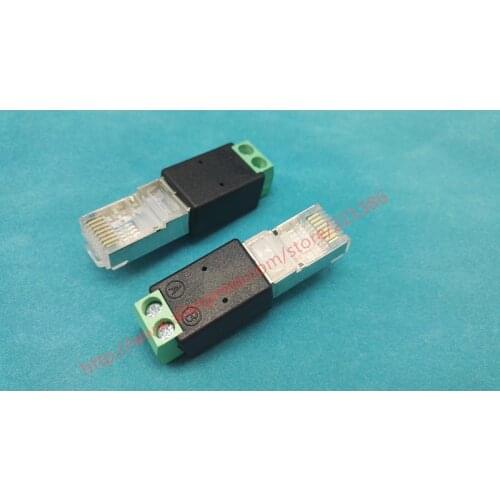 10pcs free shipping RJ45 to Screw Terminal Adaptor RJ45 Male to 2 Pin connector RJ45 splitter for CCTV DVR