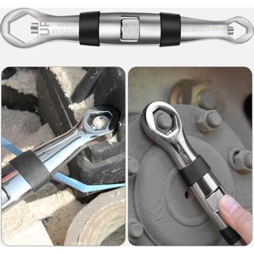 23 in 1 Double End Adjustable Universal Wrench Multifunctional Flexible 7-19mm Torx Pocket Spanner DIY Repair Tools Car Bicycle