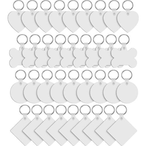 36Pcs Sublimation Heat Transfer Keychains Double-Side Printed Jewelry Making AXYD