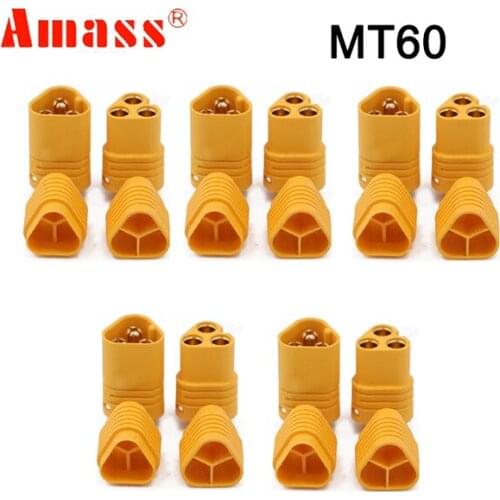 5Pairs AMASS MT60 Connector Brushless Motor motor ESC Male and Female for RC Drone Model