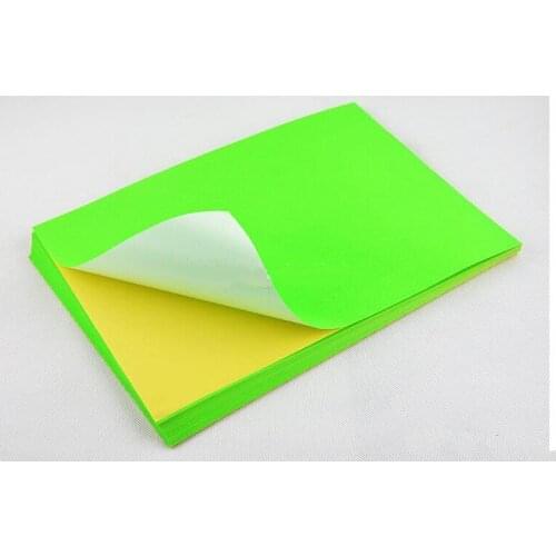 50 Sheets A4 Self-adhesive Sticker Fluorescence Colorful Paper For Laser Inkjet Printer Copier Adhesive DIY Craft Paper