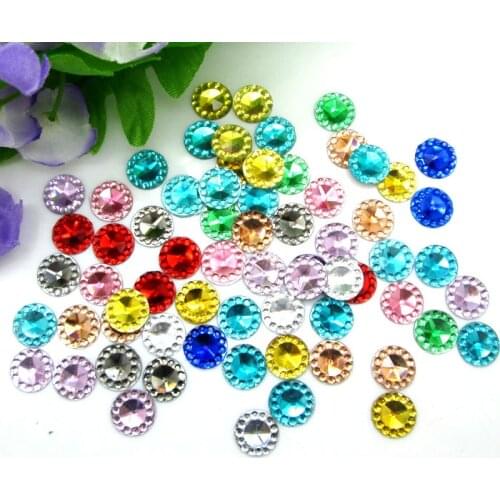 500Pcs Mixed 10mm Round Dot Resin Decoration Crafts Beads Flatback Cabochon Scrapbook DIY Embellishments Accessories