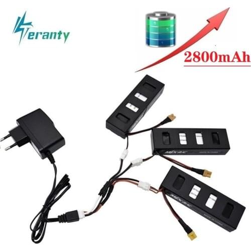 Upgrade 7.4v 2800mah Drones Battery and Charger For MJX R/C Bugs 3 B3 7.4V Lipo Battery for MJX B3 RC Quadcopter Spare Parts