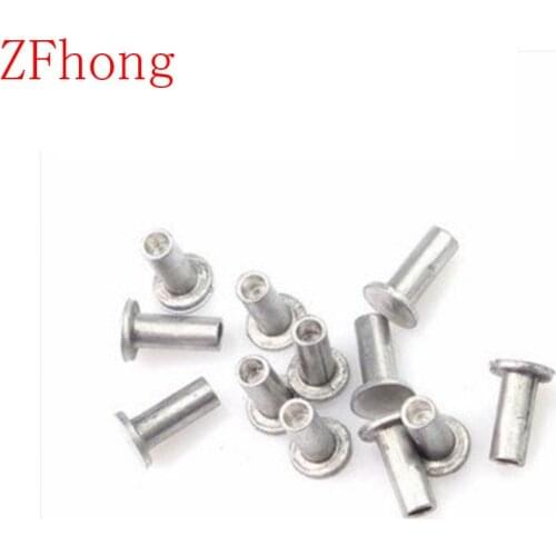 500pcs M4*8/10/12/14/16 Aluminum Semi Tubular / Half Hollow flat head aluminum Rivets