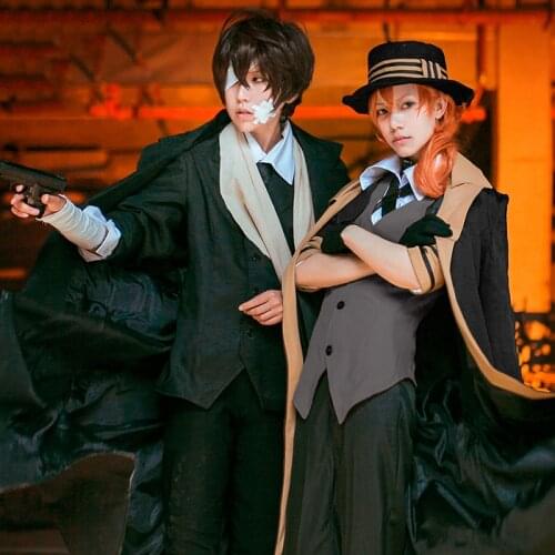 Anime Comic Stray Dogs Cosplay Costumes Nakahara Chuya dazai osamu Cosplay Costume Uniforms Halloween Party OutfitsMen Clothes