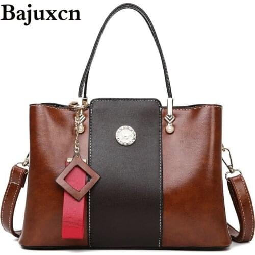 Brand luxury leather handbags 2020 new high-quality large-capacity handbag fashion three-layer splicing shoulder messenger bag