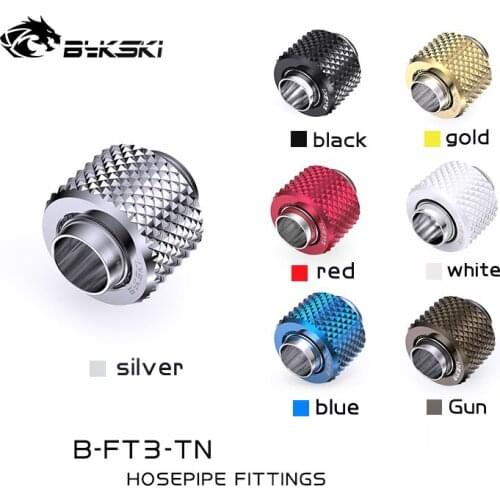 Bykski G1/4" Hand Compress Connector Fittings for 3/8"ID*1/2"OD 10x13mm Flexible Hose B-FT3-Tn